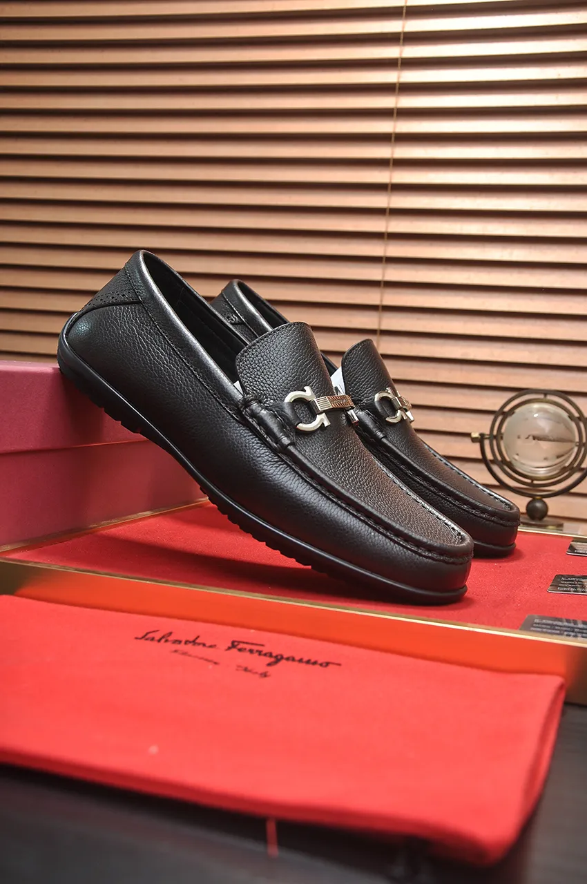 Men's men's shoes 💰520💶[Ferragamo/Ferragamo] (high-end Niuli) New 🍀 Ferragamo* - top version Ferragamo's classic formal leather shoes! Made of imported original cowhide, the inner top layer is comfortable cowhide lining! Original wear-resistant rubber outsole! High quality products! Code number 38-44!